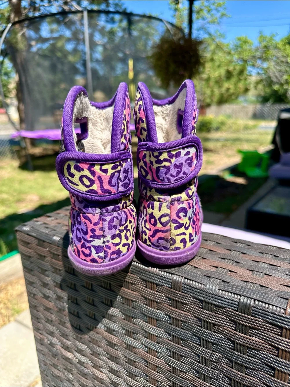 Bogs Kids Purple & Pink Leopard snow Boots